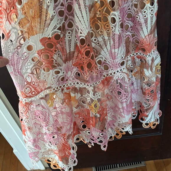 Elegant Lace Midi Dress with Ruffle Details - Picture 7 of 13